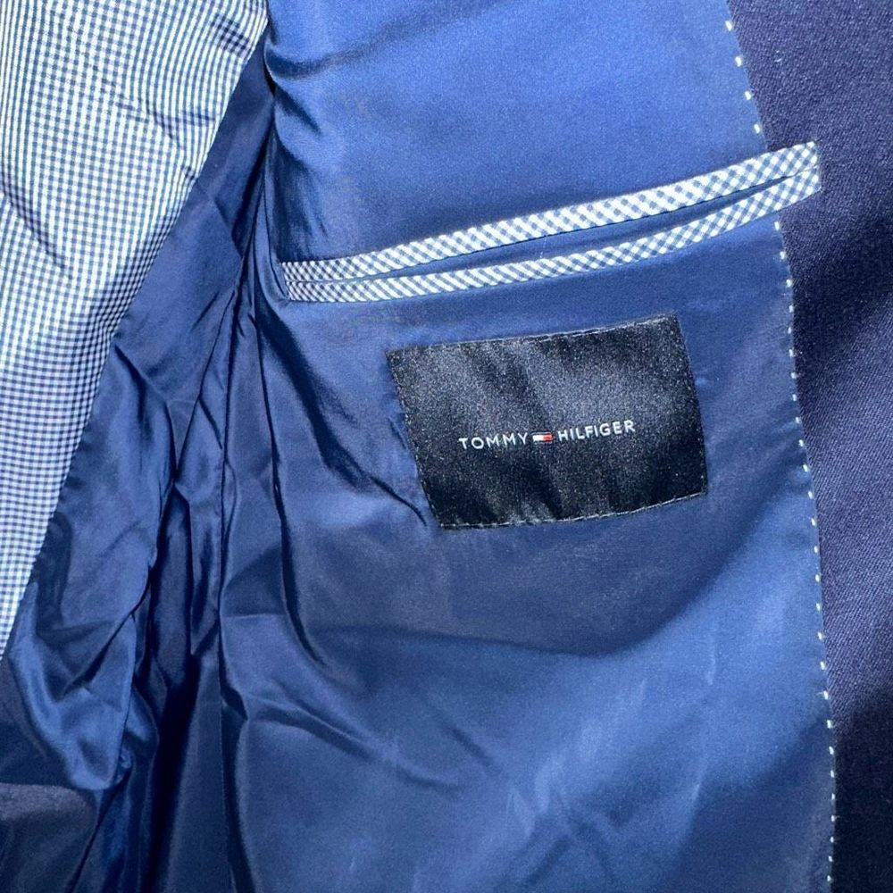Tommy Hilfiger Men's Navy Blue Modern Fit Long-Sleeve Suit Jacket Size 48L NWT - Picture 5 of 10
